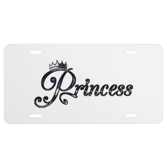 Princess Crown Aluminum License Plate (Front)