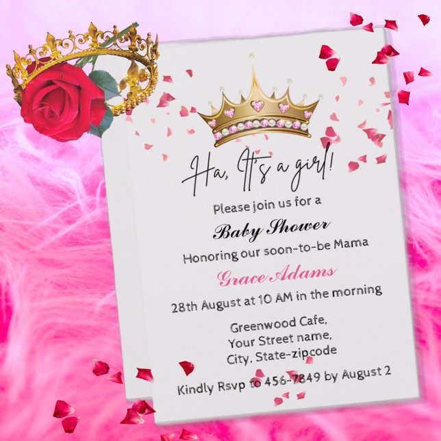 Princess Crown (baby girl) Baby Shower Invitation (Creator Uploaded)