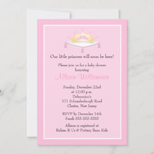 Princess Crown Baby Shower Invitation