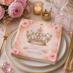 Princess Crown Birthday Napkins