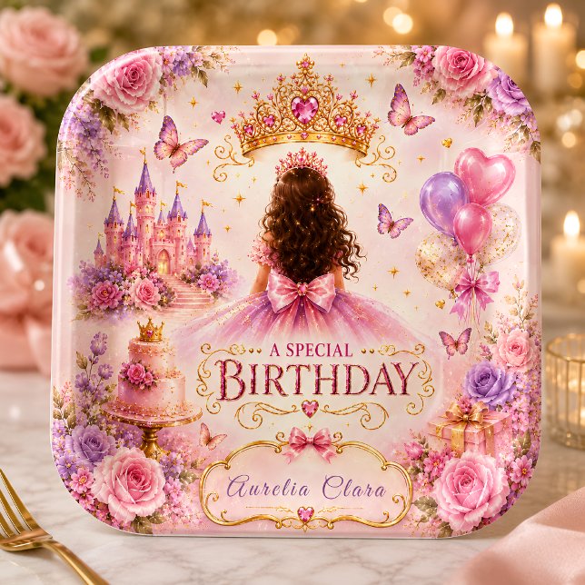 Princess Crown Birthday Paper Plates (Creator Uploaded)