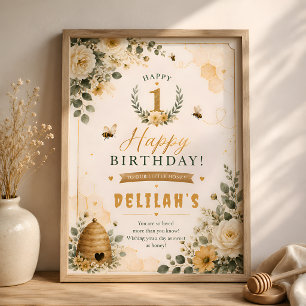Princess Crown Birthday Poster