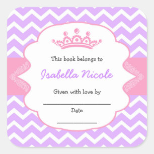 Princess Crown Bookplates / girl baby shower