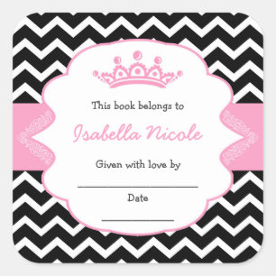 Princess Crown Bookplates / girl baby shower
