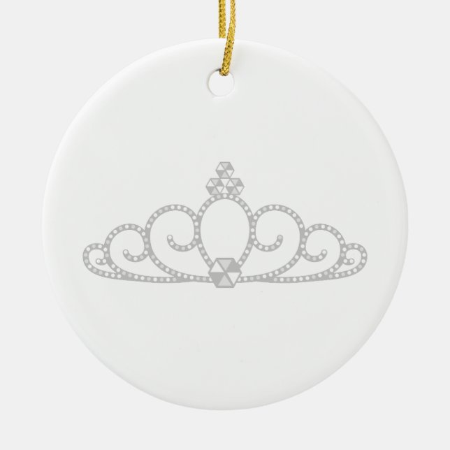 Princess Crown Ceramic Ornament (Front)