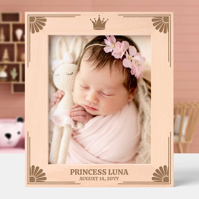 Princess Crown & Daisy Corners Daughter's Name Engraved Frames (Creator Uploaded)