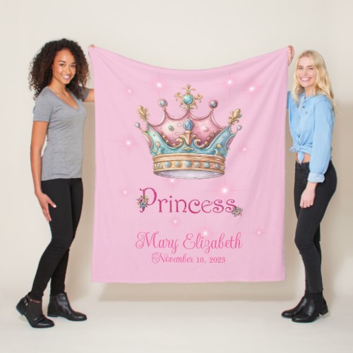 Princess Crown  Fleece Blanket