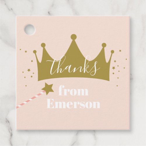 Princess Crown Girls Birthday Party Thank You Favor Tags