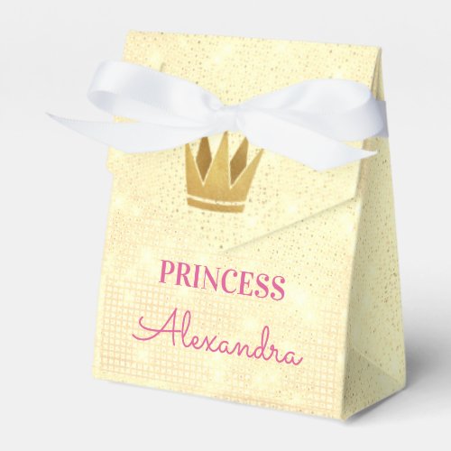 Princess Crown Gold Sparkle Favor Boxes