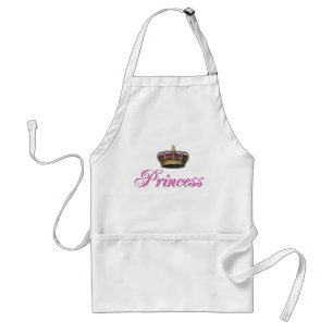 Princess crown in hot pink adult apron