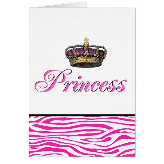 Princess crown in hot pink cards (Front)