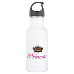 Princess crown in hot pink water bottle