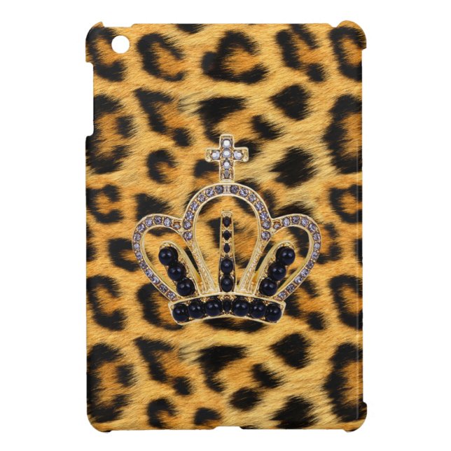 Princess Crown Leopard Fur iPad Mini Case (Back)