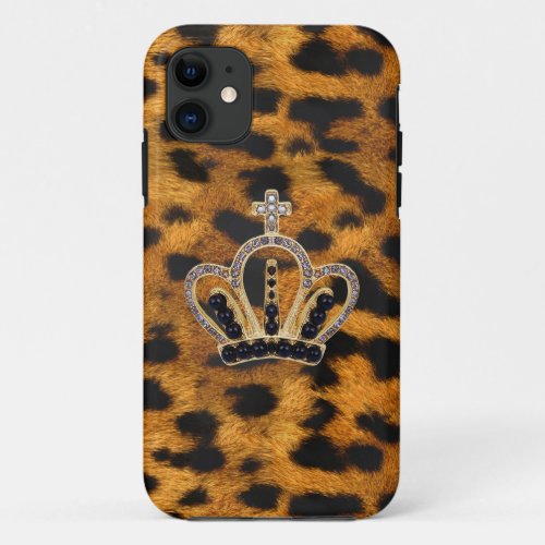 Princess Crown Leopard Fur iPhone 5 Case