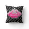 Princess Crown Pillow Tufted Satin Diamonds Black
