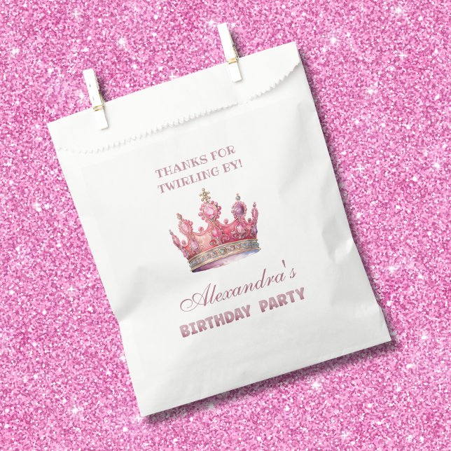 Princess Crown Pink Fairytale Birthday Thank You Favor Bag (Creator Uploaded)