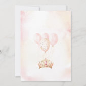 Princess Crown Pink Gold Floral Girl Birthday Invitation | Zazzle