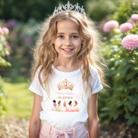 Princess Crown Pink Gold Floral Girl Birthday