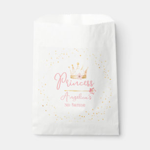 Princess Crown Pink Little Girl Birthday  Favor Bag