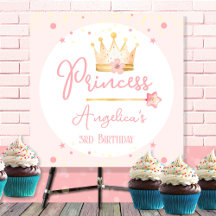 Princess Crown Pink Little Girl Birthday 