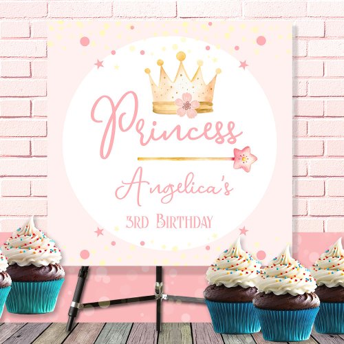 Princess Crown Pink Little Girl Birthday  Foam Board