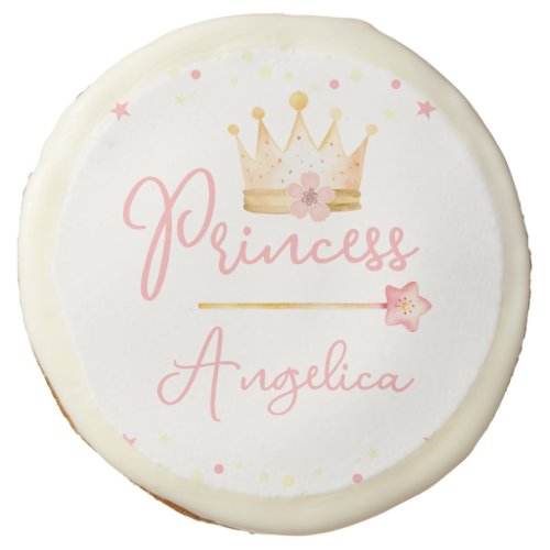 Princess Crown Pink Little Girl Birthday  Sugar Cookie