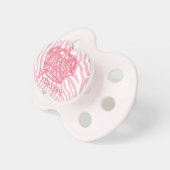 Princess Crown Pink Zebra Animal Print Girly Pacifier (Front Right)