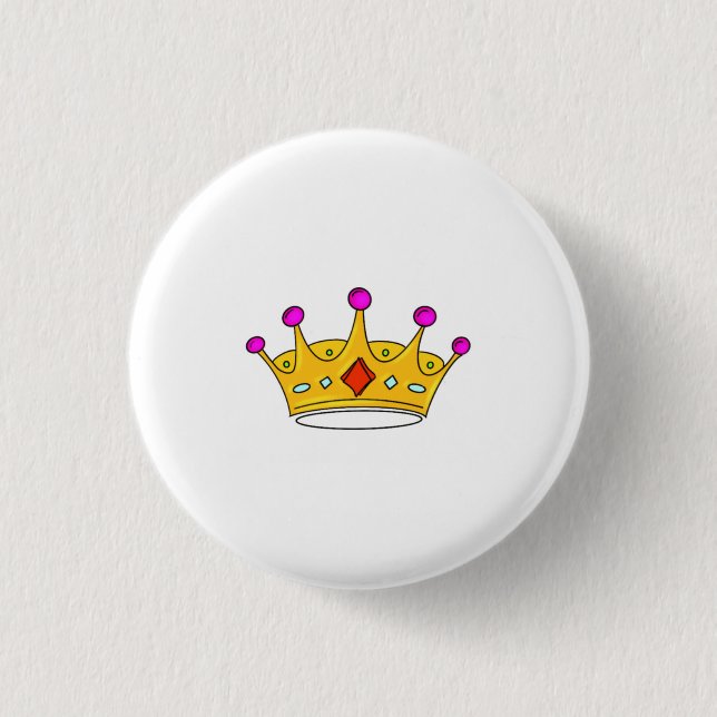 Princess crown, prince crown, crown theme button (Front)