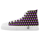 Princess Crown Rainbow Emoji Poop High-Top Sneakers (Left Shoe Outside)
