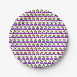 Princess Crown Rainbow Emoji Poop Paper Plates