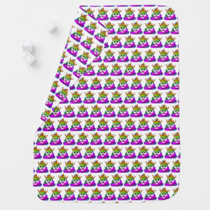 Princess Crown Rainbow Emoji Poop Receiving Blanket