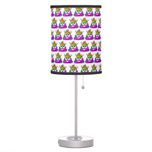 Princess Crown Rainbow Emoji Poop Table Lamp (Left)