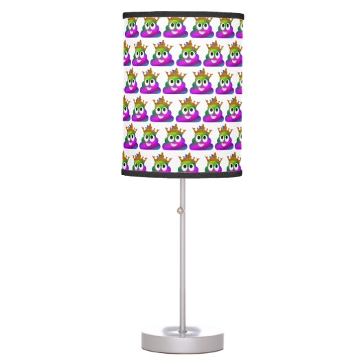 Princess Crown Rainbow Emoji Poop Table Lamp (Front)