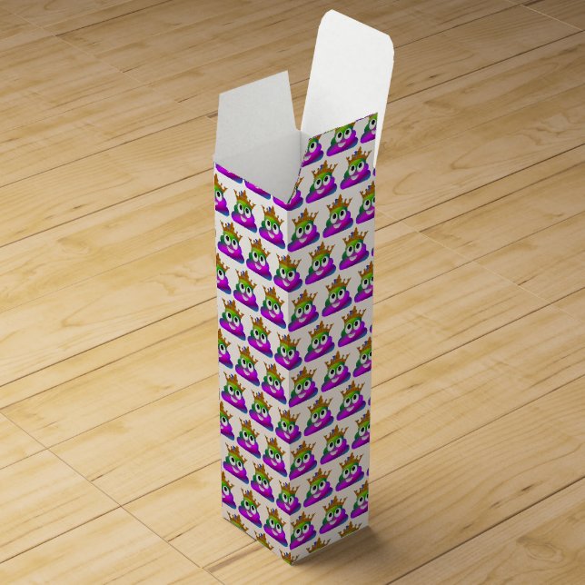 Princess Crown Rainbow Emoji Poop Wine Box (Opened)