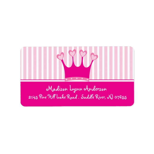 Princess Crown Return Address Labels. Label (Front)