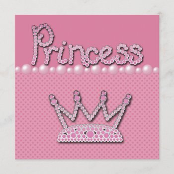 Princess Crown Shoes & Jewel Pacifier Baby Shower Invitation by AJ_Graphics at Zazzle