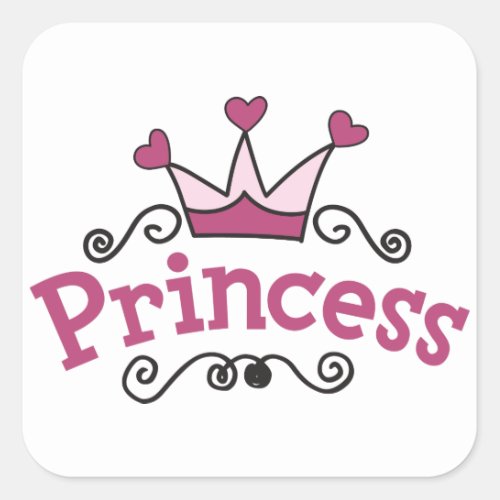 Princess Crown Square Sticker