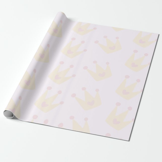 Princess Crown Texture Wrapping Paper (Unrolled)