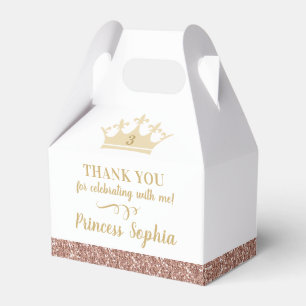 Princess Crown Thank You Birthday Favor Boxes