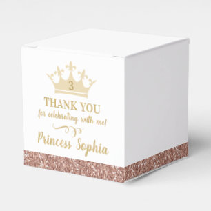 Princess Crown Thank You Birthday Party Favor Boxes