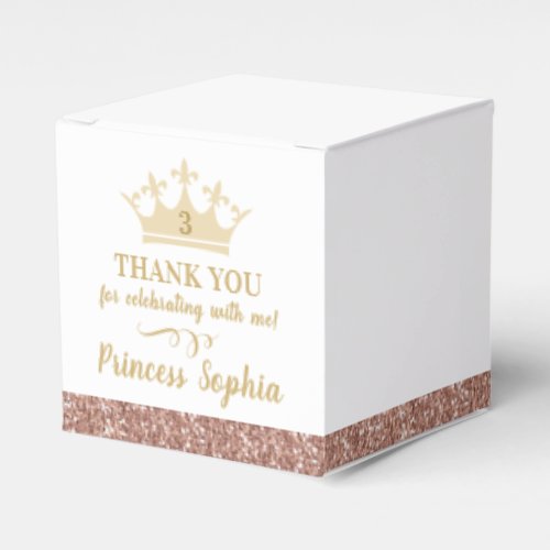 Princess Crown Thank You Birthday Party Favor Boxes