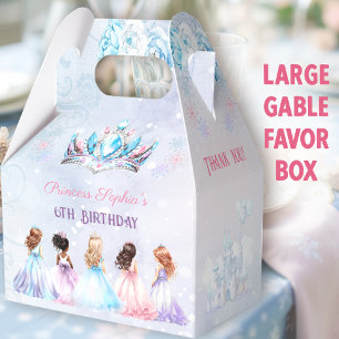 Princess Crown Winter Purple Girl Birthday Large Favor Boxes