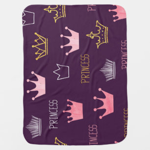 Princess crowns: watercolor glitter pattern. baby blanket