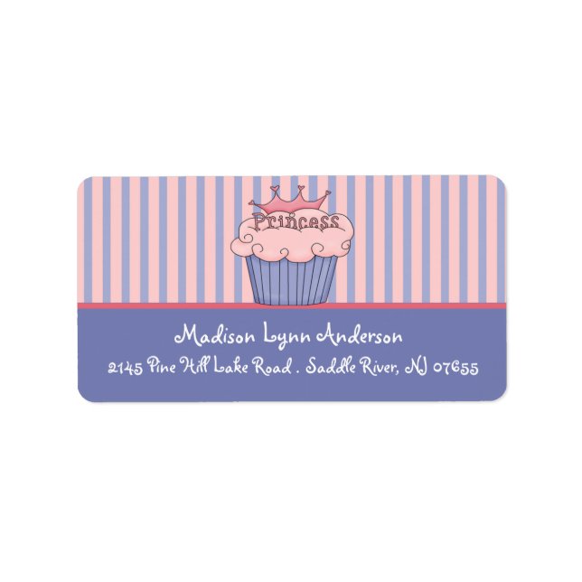 Princess Cupcake Return Address Labels. Label (Front)