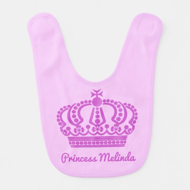 "Princess" custom name baby bib (Front)