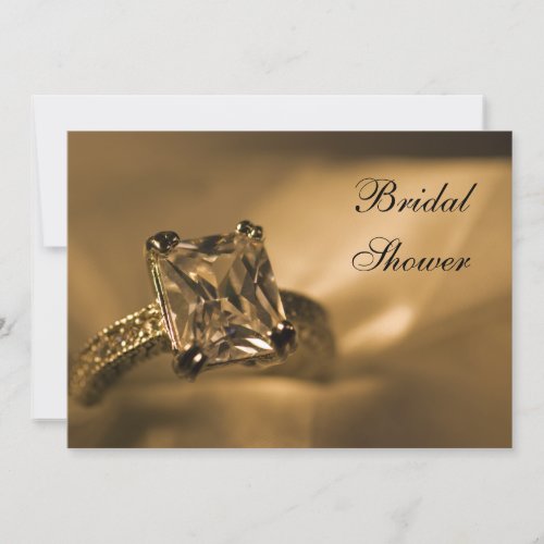 Princess Cut Diamond Engagement Ring Bridal Shower Invitation