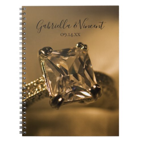 Princess Cut Diamond Engagement Ring Wedding Notebook
