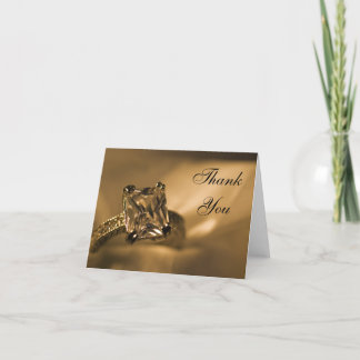 Princess Cut Diamond Ring Wedding Thank You Card