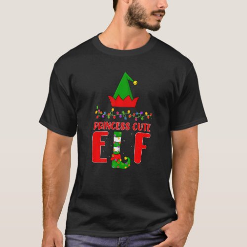 Princess Cute Elf Matching Family Lighting Christm T_Shirt