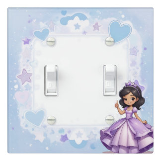 Princess Cute Kawaii Girls Room Blue Light Switch Cover